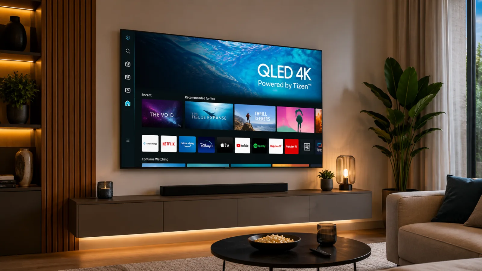 Samsung QLED Smart TV med Tizen IPTV-app installerad